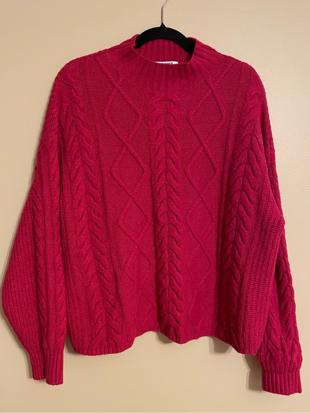 Old Navy Cable Knit Sweater fuschia pink Size Large
